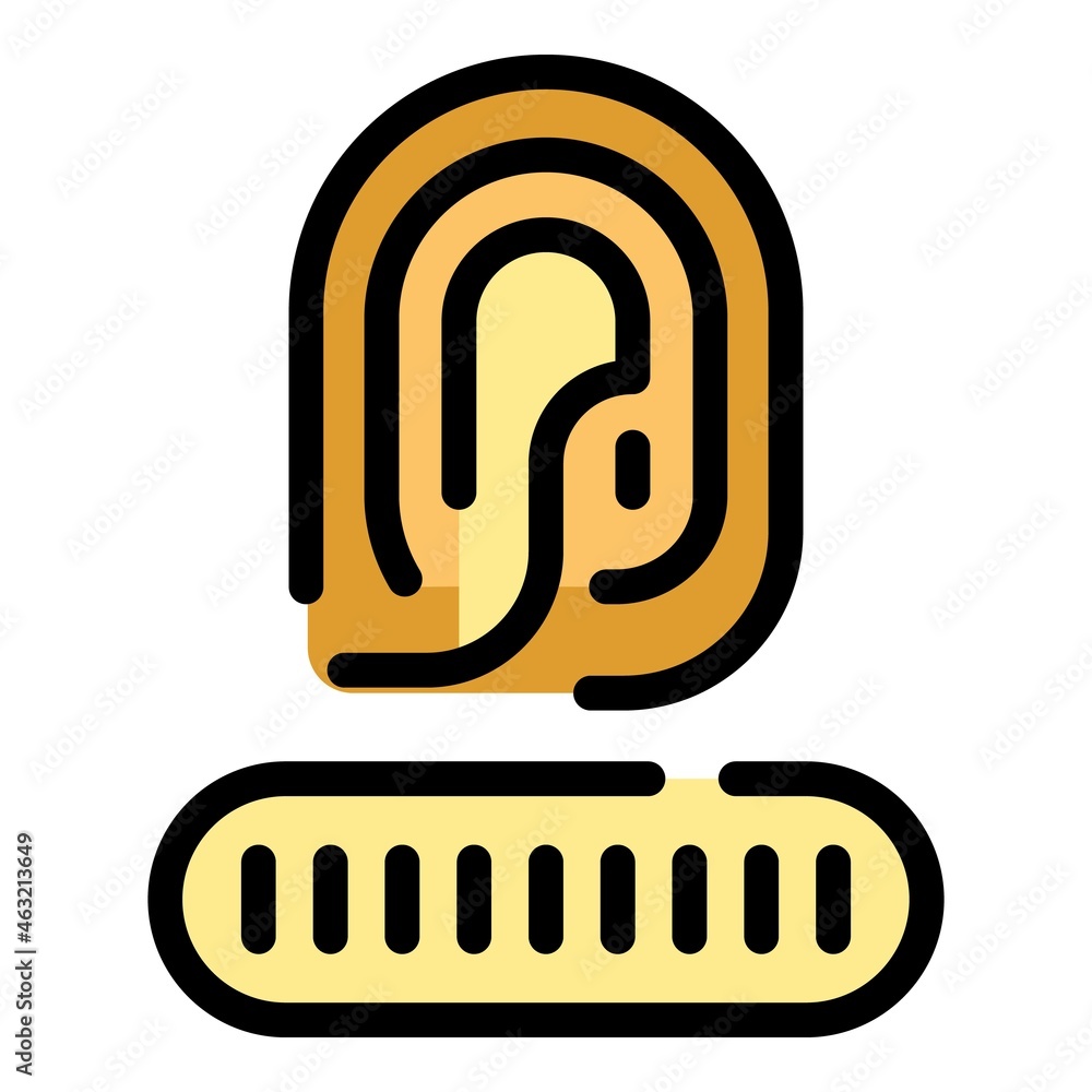 Poster touch unlock icon. outline touch unlock vector icon color flat isolated