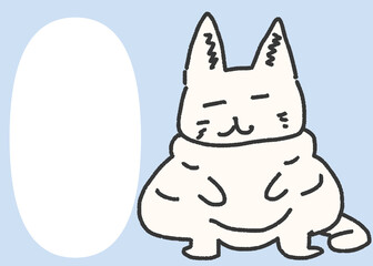太った猫　吹き出し　イラスト　かわいい