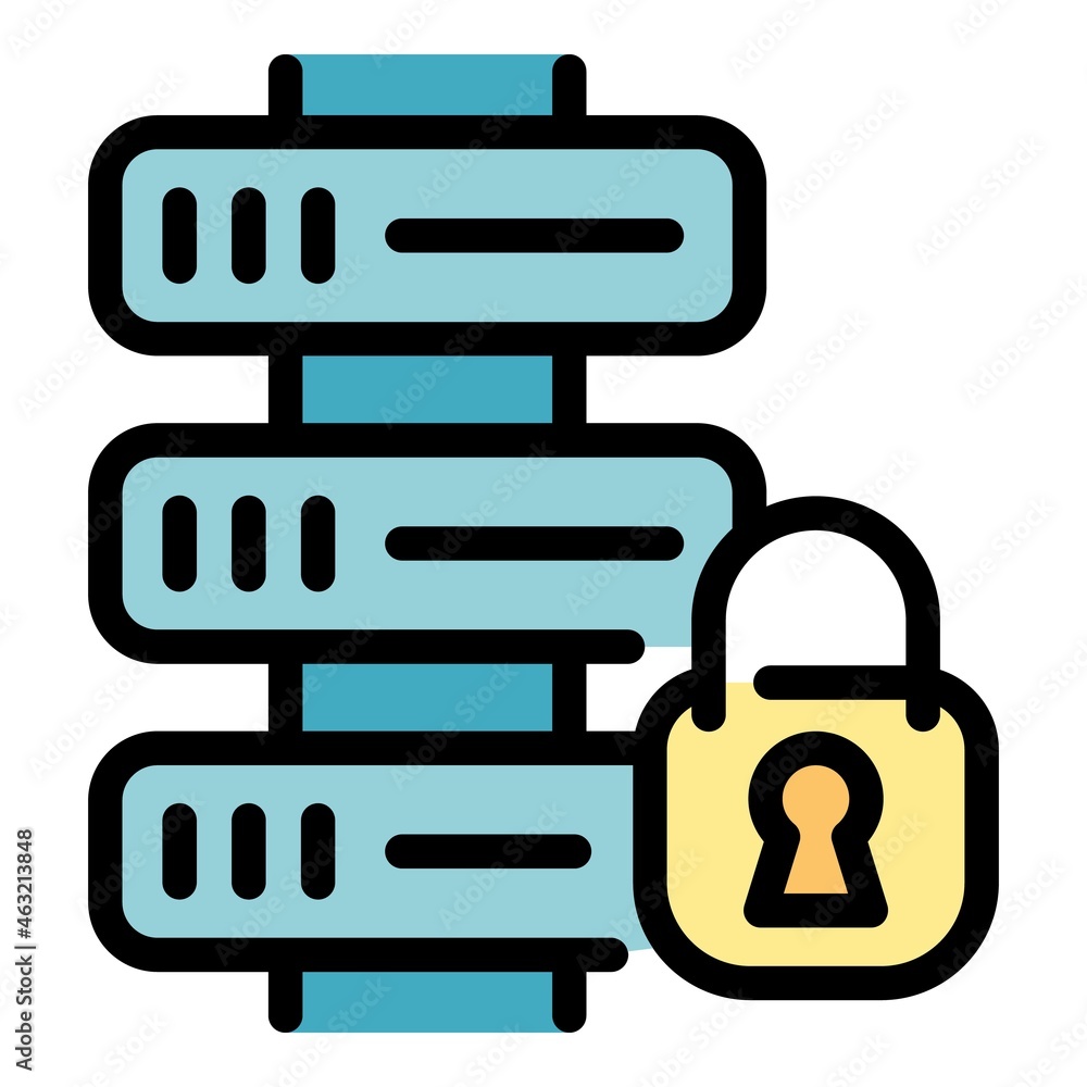 Poster device privacy icon. outline device privacy vector icon color flat isolated