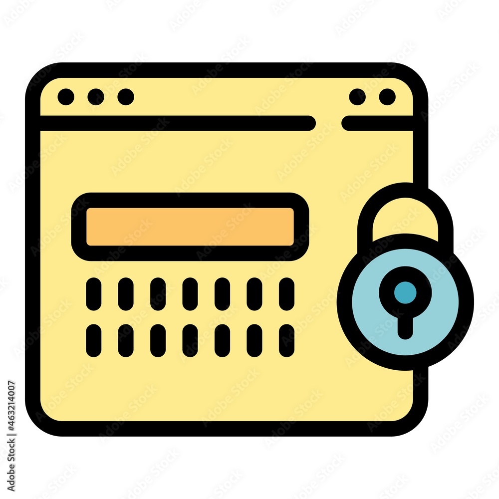 Aufkleber webpage privacy icon. outline webpage privacy vector icon color flat isolated