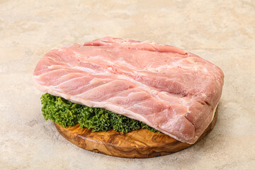 Raw pork loin for cooking