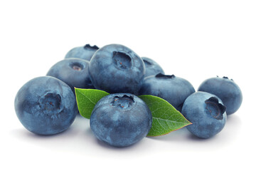 Blueberry closeup on white