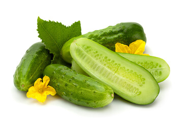 cucumber vegetable closeup on white