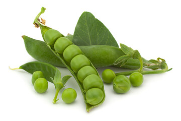 Fresh peas with bean on white - 463214634