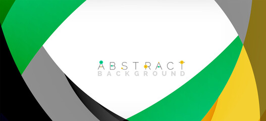 Geometric abstract background. Circle created with overlapping color shapes. Vector Illustration For Wallpaper, Banner, Background, Landing Page