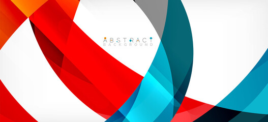Obraz premium Color circle shapes, minimal geometric background. Trendy dynamic composition. Vector Illustration For Wallpaper, Banner, Background, Landing Page