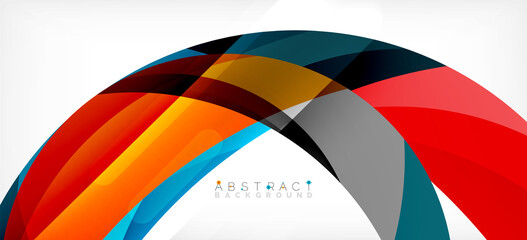 Obraz premium Geometric abstract background. Circle created with overlapping color shapes. Vector Illustration For Wallpaper, Banner, Background, Landing Page