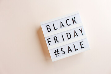Creative Top view flat lay promotion composition Black friday sale text lightbox white background copy space Template Black friday sale mockup fall thanksgiving promotion advertising