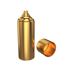 Gold can spray paint on a white background, 3d render