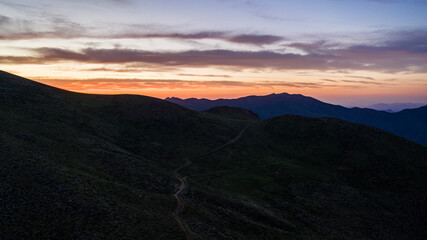 sunset in the mountains