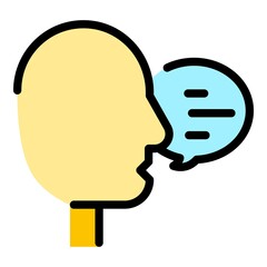 Customer help icon. Outline customer help vector icon color flat isolated