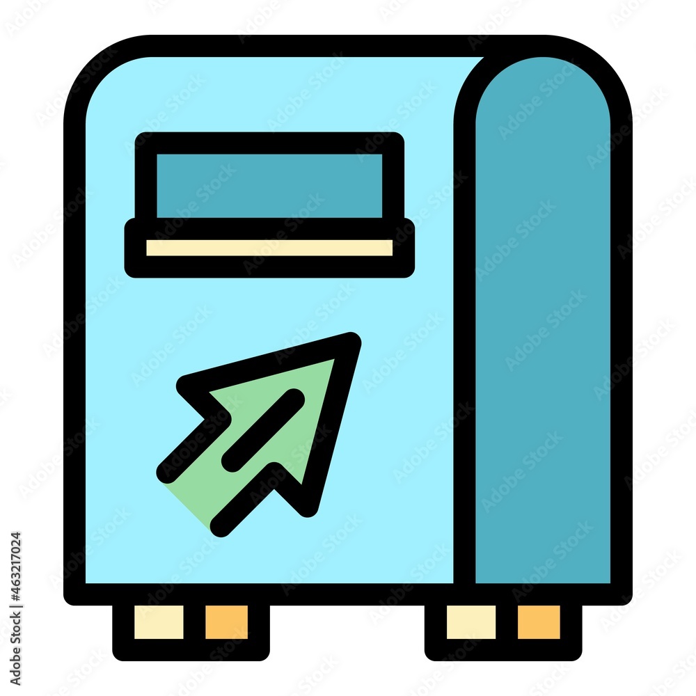 Aufkleber mail box icon. outline mail box vector icon color flat isolated