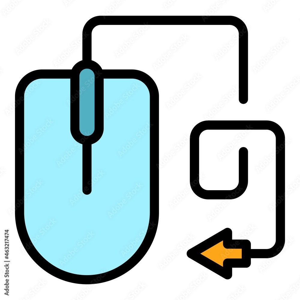 Poster Mouse contact icon. Outline mouse contact vector icon color flat isolated