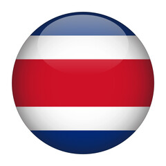 Costa Rica 3D Rounded Country Flag button Icon