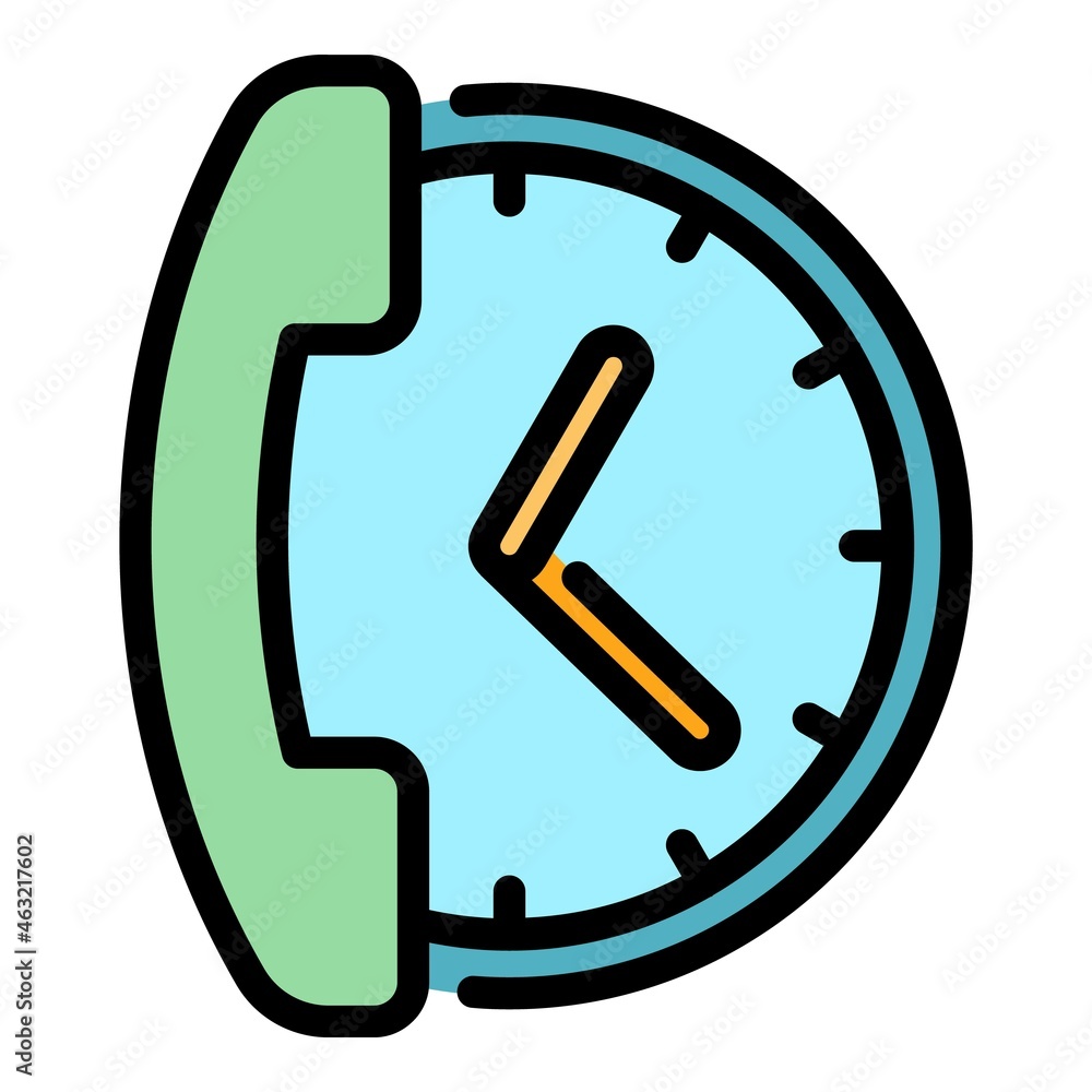 Aufkleber call support icon. outline call support vector icon color flat isolated