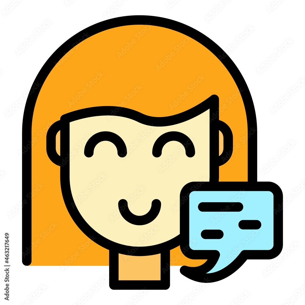Poster client contact support icon. outline client contact support vector icon color flat isolated