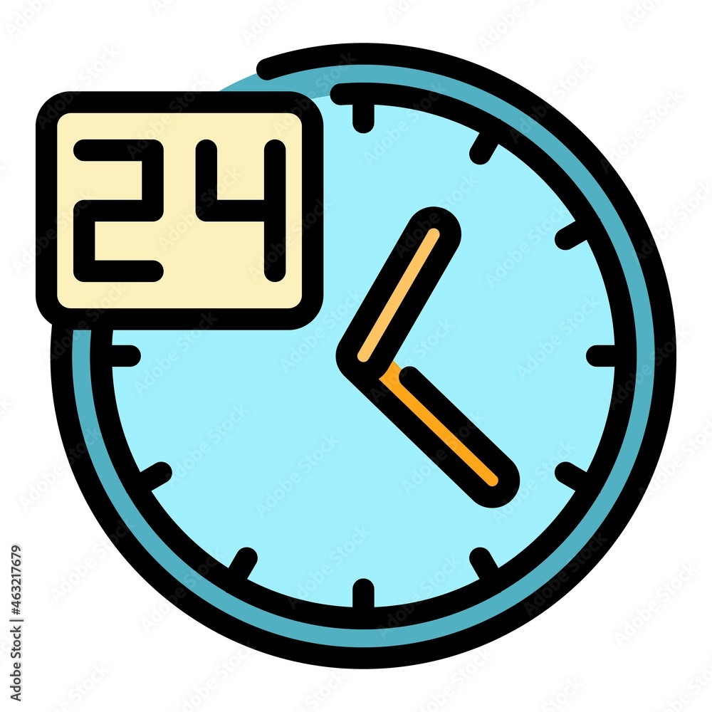 Poster non stop working icon. outline non stop working vector icon color flat isolated