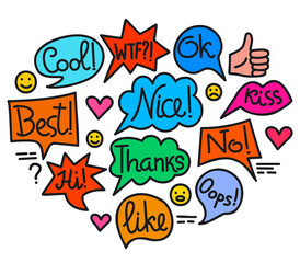 Illustration of the communication chats and bubbles