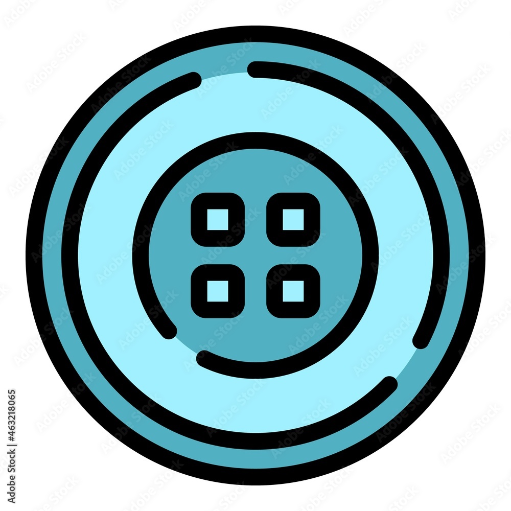 Aufkleber knitting button icon. outline knitting button vector icon color flat isolated