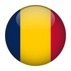Chad 3D Rounded Country Flag button Icon