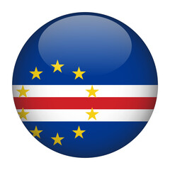 Cape Verde 3D Rounded Country Flag button Icon