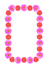 Summer bright frames of floral motifs - gerbera flowers. Cover for a book or notepad, postcard. The A4 format is vertical. Illustration on a white background