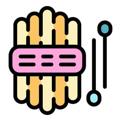 Knitting element icon. Outline Knitting element vector icon color flat isolated