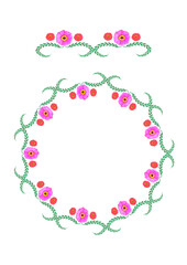 Summer bright frames of floral motifs - gerbera flowers. Cover for a book or notepad, postcard. The A4 format is vertical. Illustration on a white background