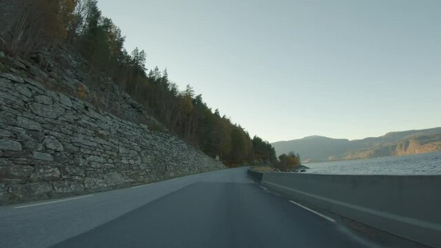Car driving outdoors in Norway