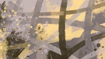 Abstract background painting art with grey, brown and yellow paint brush for presentation, website, halloween poster, wall decoration, or t-shirt design.