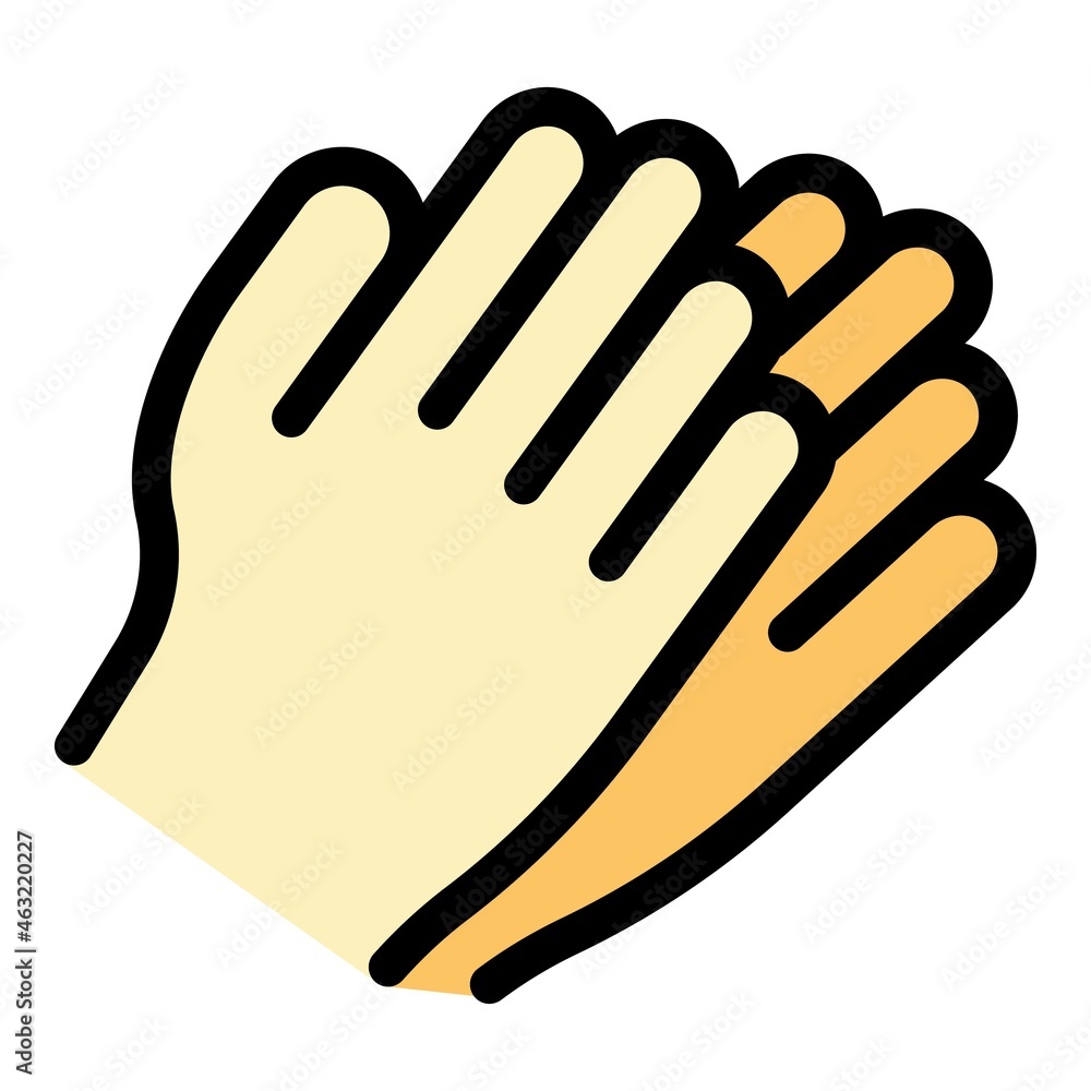 Poster hand gesture aplause icon. outline hand gesture aplause vector icon color flat isolated