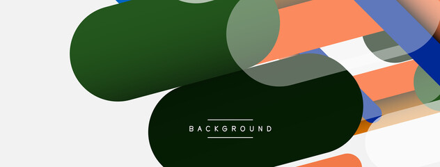 Abstract background. Round shapes, lines compositions on grey backdrop. Vector illustration for wallpaper banner background or landing page