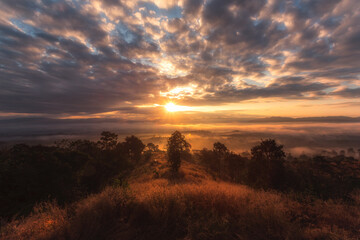 Morning mist sea, Mon Saen Suk
A new viewpoint in Pong District Can see the district of Pong 180 degrees in the morning, see the sea of ​​fog cool sunset At night, watch the stars.