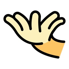 Hand gesture all fingers icon. Outline Hand gesture all fingers vector icon color flat isolated