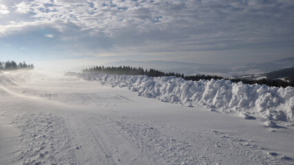 Fototapeta na wymiar landscape with snow, Europe, Poland