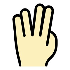 Obraz premium Hand gesture fingers icon. Outline Hand gesture fingers vector icon color flat isolated