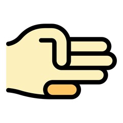 Hand gesture spread icon. Outline Hand gesture spread vector icon color flat isolated