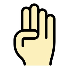 Hand gesture icon. Outline Hand gesture vector icon color flat isolated