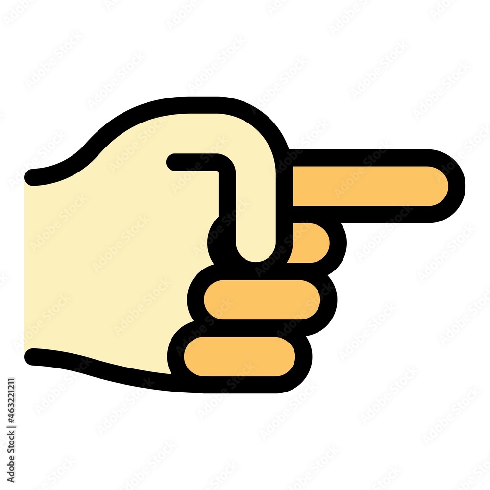 Aufkleber hand gesture way direction icon. outline hand gesture way direction vector icon color flat isolated