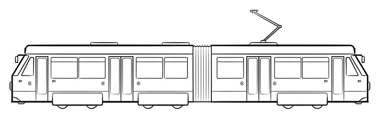 Fototapeta Vector stock illustration of public streetcar obraz
