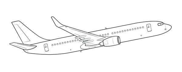 Vector stock illustration of passenger airplane © Mateusz
