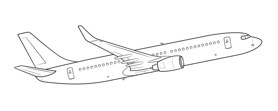Vector stock illustration of passenger airplane