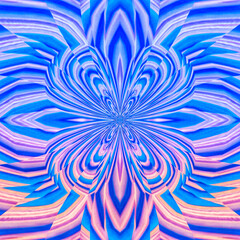 Abstract digital art lonely blue flower collage texture pattern with unique shape and design