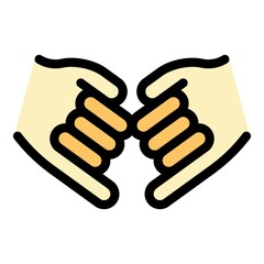 Hand gestures best friends icon. Outline Hand gestures best friends vector icon color flat isolated