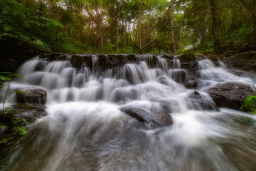 Sam Lan Waterfall Sing of Tad Ton National park in Chaiyaphum,Thailand, Concept rainy season
