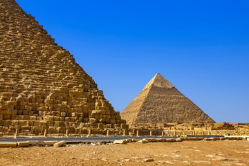 View of the pyramids in Giza, Kairo, Egypt