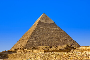 Fototapeta na wymiar The Pyramid of Chephren in Kairo, Egypt