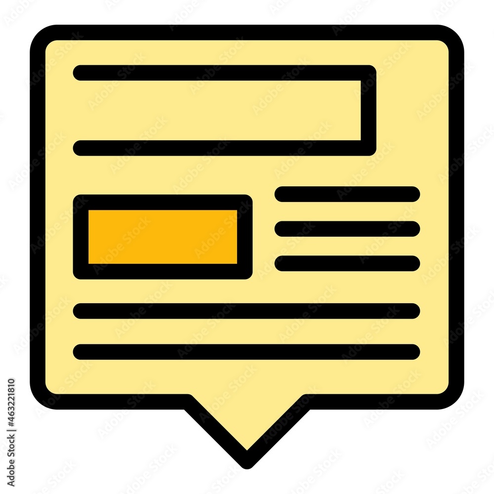 Poster chat interface icon. outline chat interface vector icon color flat isolated