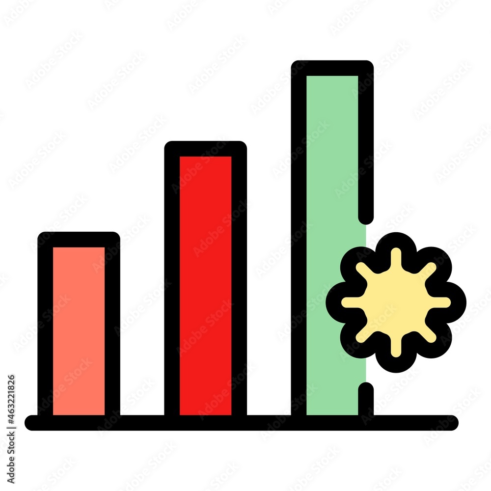 Poster graph chart interface icon. outline graph chart interface vector icon color flat isolated