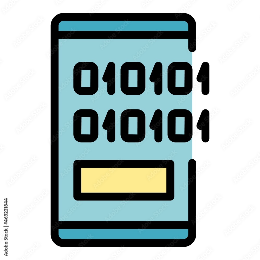 Poster smartphone interface icon. outline smartphone interface vector icon color flat isolated